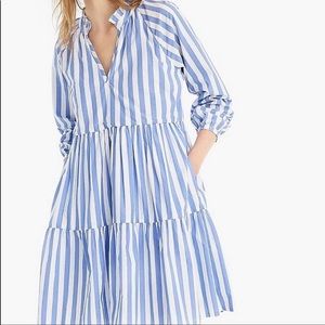 J. Crew Blue and White Striped Mini Dress